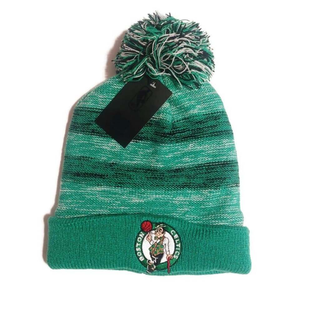 NBA Boston Celtics Hat Adult One Size Pom Beanie Blue Cuffed Winter Cap Knit